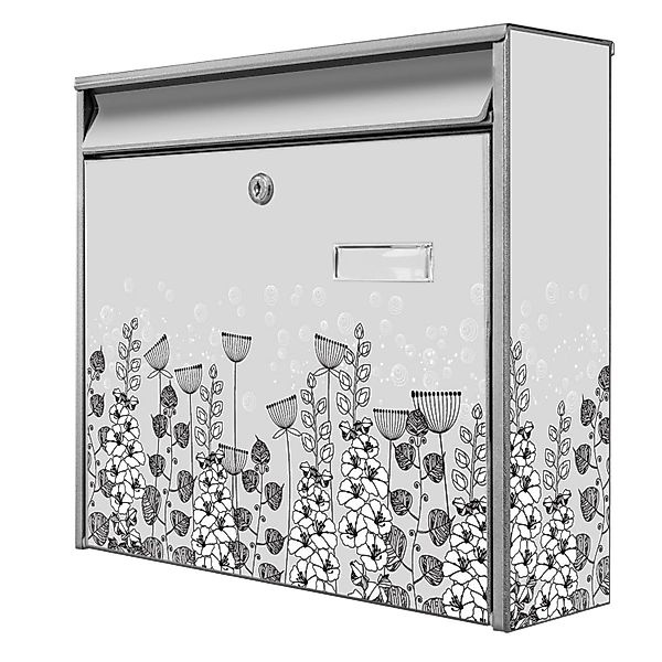 Banjado Briefkasten Silber 36.2x32.2x10cm Groß / Inkl. Montagematerial & 2 günstig online kaufen