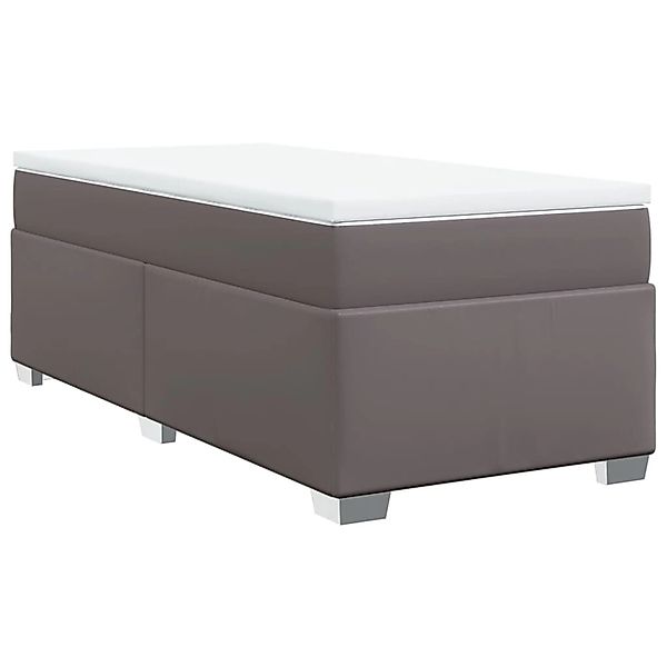 vidaXL Boxspringbett mit Matratze Grau 90x190 cm Kunstleder2100074 günstig online kaufen