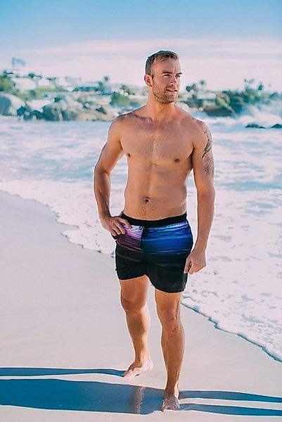 GUGGEN Mountain Badehose Badeshorts Herren Badehose mit Kordelzug Beachshor günstig online kaufen