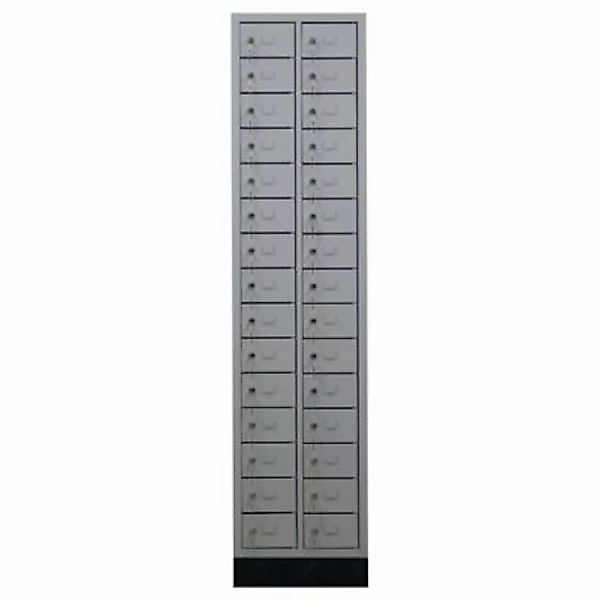 PROREGAL Schließfachschrank Quail 30 Fächer HxBxT 185 x 46 x 20 cm Grau günstig online kaufen