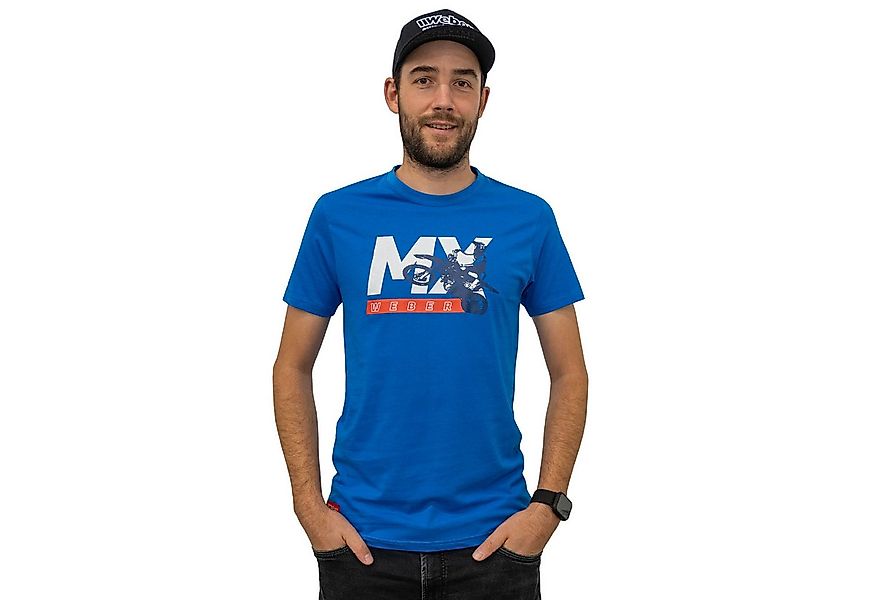 Weber GmbH Print-Shirt Weber MX T-Shirt blau (1-tlg) Aufdruck, strapazierfä günstig online kaufen