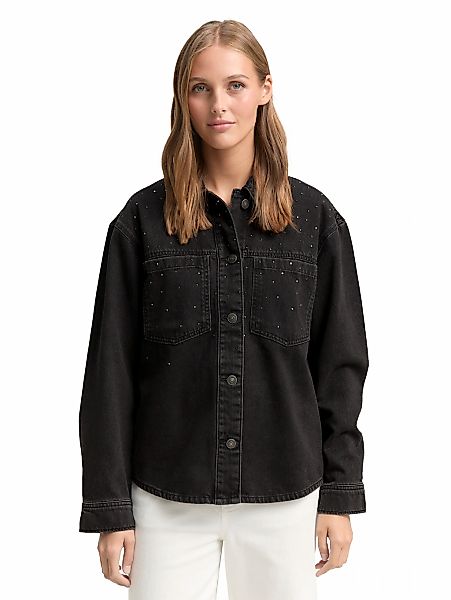 TOM TAILOR Denim Jeansjacke mit Strasssteinen günstig online kaufen