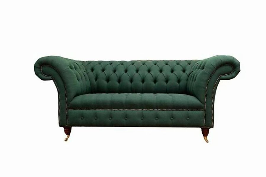 JVmoebel Sofa Chesterfield Sofa 2 Sitzer Polster Sofas Grün Luxus Stoffsofa günstig online kaufen