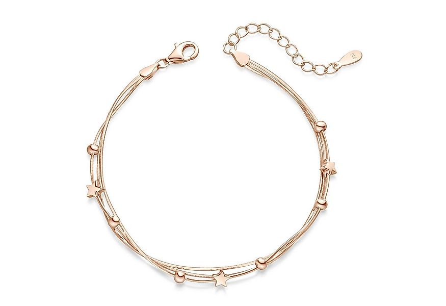 Materia Armkette Damen Rosegold mehrreihig Kugeln Sterne SA-149, Sterlingsi günstig online kaufen