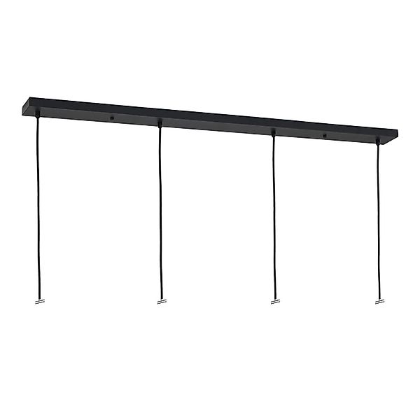 Orion Lightstyle Deckenbaldachin Lampe 4 Auslässe 100 cm x 8 cm Schwarz günstig online kaufen