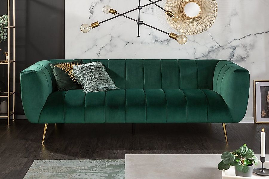riess-ambiente Sofa NOBLESSE 225cm smaragdgrün / günstig online kaufen