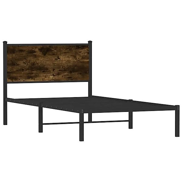 vidaXL Metallbett ohne Matratze Räuchereiche 100x200 cm 4007662 günstig online kaufen