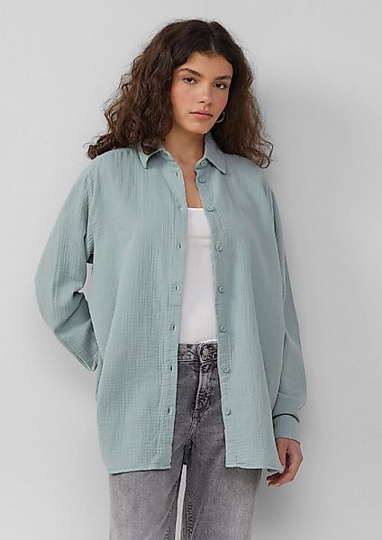 QS Langarmbluse Bluse Hemdbluse aus Musselin im Oversize-Schnitt günstig online kaufen