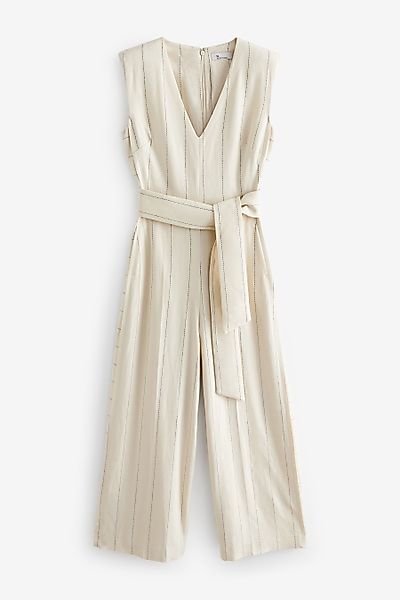 Next Jumpsuit Gestreifter Jumpsuit mit Leinen, günstig online kaufen