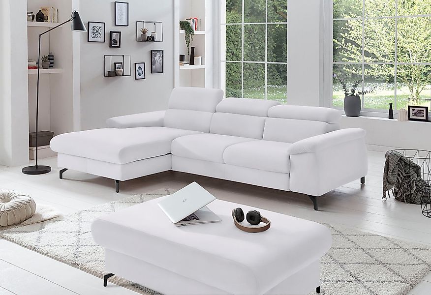 COTTA Ecksofa "Kitty L-Form, B: 242 cm" mit Kopfteilverstellung, optional B günstig online kaufen