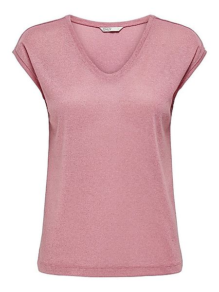 ONLY Kurzarmshirt ONLSILVERY S/S V NECK LUREX TOP JRS NOOS Materialmix mit günstig online kaufen