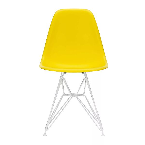 Vitra - Eames Plastic Side Chair DSR Gestell weiß - sunlight/Sitzschale Pol günstig online kaufen