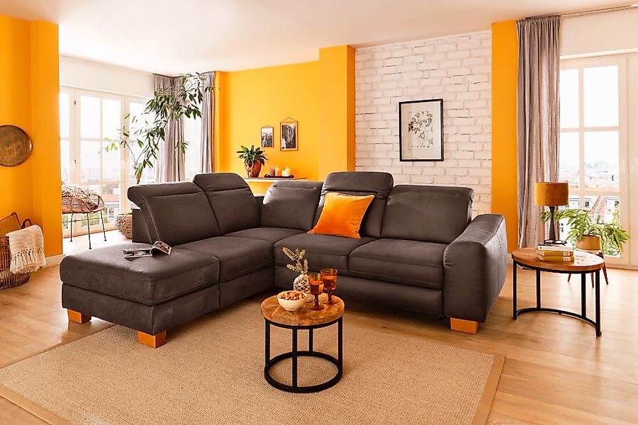 Home affaire Ecksofa »Dundee L-Form« wahlweise mit Kopfteilverstellung und günstig online kaufen