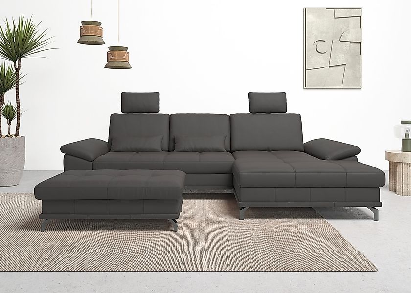 Places of Style Ecksofa Costello, mit Sitztiefenverstellung und Armlehnfunk günstig online kaufen