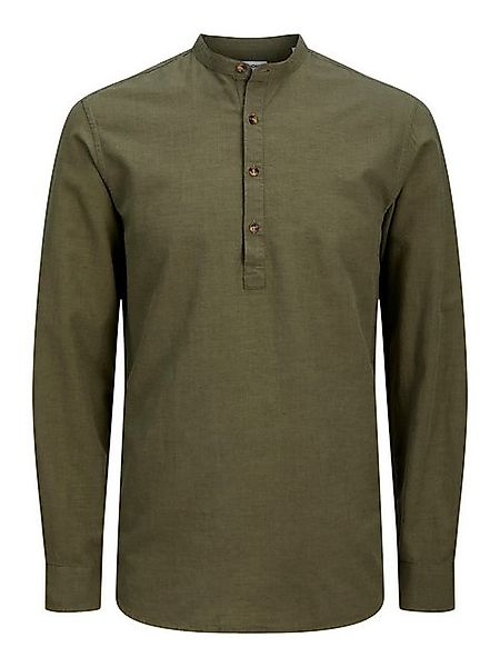 Jack & Jones Langarmhemd JJESUMMER HALF PLACKET SHIRT LS SN mit Bandkragen günstig online kaufen