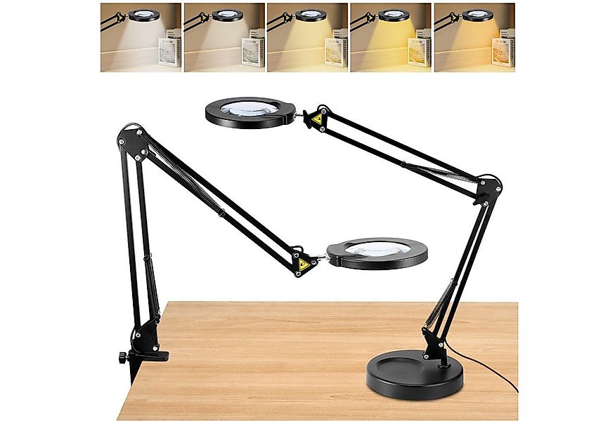 BlingBin Lupenlampe 2-in-1 Lupenleuchte mit Basis und Klammer, 5x Lupe Schr günstig online kaufen