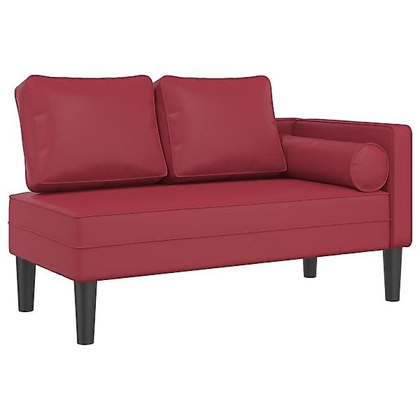 vidaXL Chaiselongue, Chaiselongue mit Kissen Weinrot Kunstleder günstig online kaufen