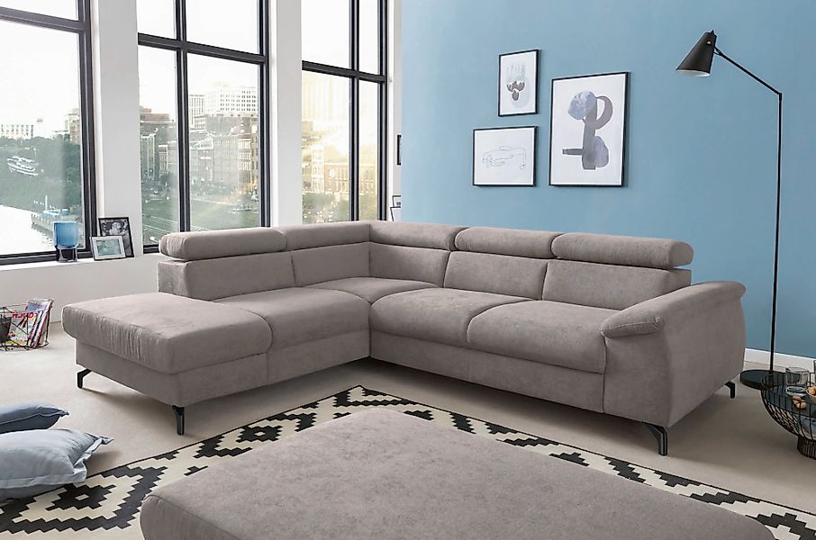 COTTA Ecksofa "Kitty L-Form, B: 249 cm", mit Kopfteilverstellung, optional günstig online kaufen