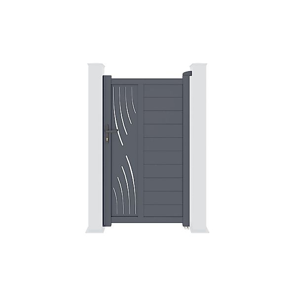 Casanoov Gartentür 1M Veleta H 180Cm & 2 Alu Pfosten H 190Cm Grau günstig online kaufen