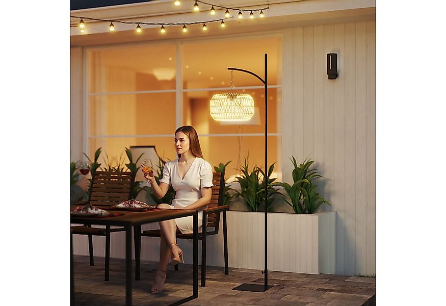 Outsunny LED Solarleuchte aus Rattan, mit Lichtsensor, automatische, Glühla günstig online kaufen