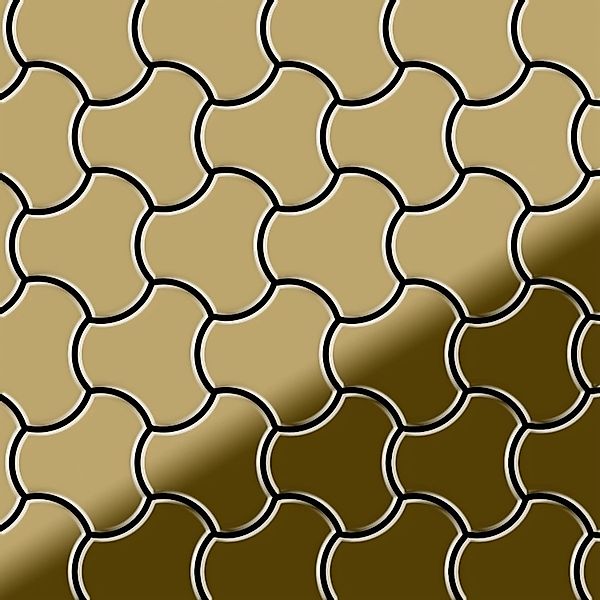 ALLOY Mosaik Fliese Massiv Metall Titan Hochglänzend Gold 1,6mm Stark Ubiqu günstig online kaufen