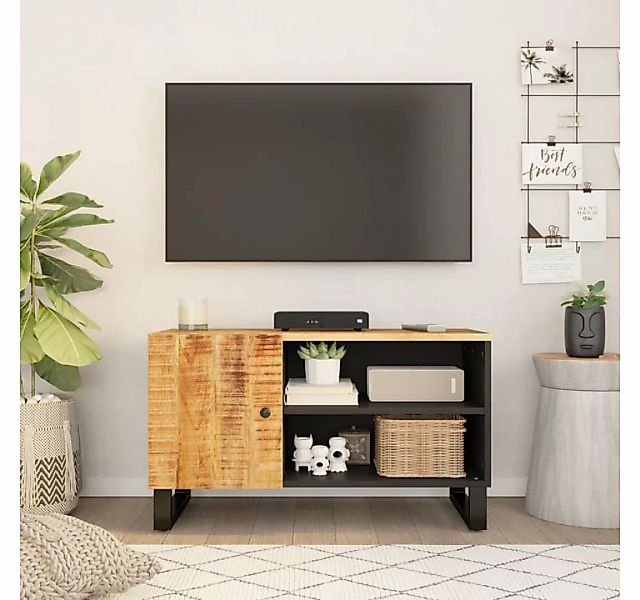 furnicato TV-Schrank 80x33x46 cm Massivholz Mango & Holzwerkstoff günstig online kaufen