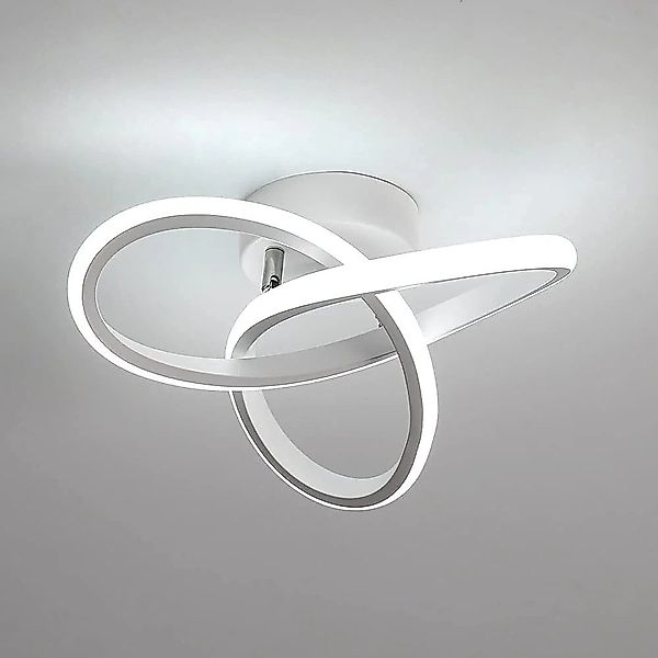 Goeco LED Deckenleuchte modern Weiße&Chrome Deckenlampe günstig online kaufen
