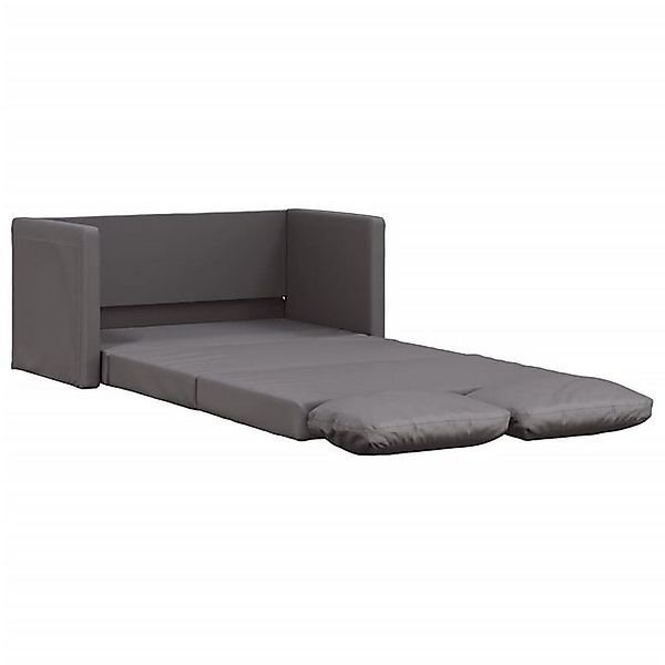 vidaXL Sofa Bodensofa mit Schlaffunktion Grau 112x174x55 cm Kunstleder günstig online kaufen