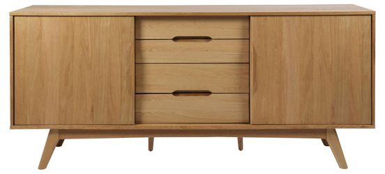 ACTONA GROUP Sideboard "Marte", Anrichte, Eiche/Furnier, 2 Schiebetüren, 4 günstig online kaufen