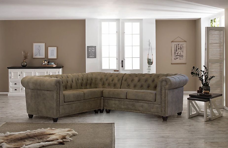 Home affaire Chesterfield-Sofa "Rysum L-Form", Chesterfield-Optik, gleichsc günstig online kaufen