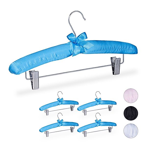relaxdays Kleiderbügel Satin Kleiderbügel mit Klammern, günstig online kaufen