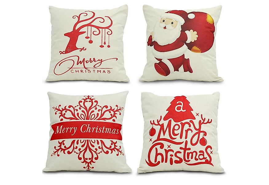 CALIYO Kissenbezug 4 Stück Kissenbezug Weihnachten Dekorative Kissenhülle, günstig online kaufen
