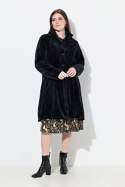 Ulla Popken Sommerjacke Kuscheljacke Stehkragen A-Linie Langarm günstig online kaufen