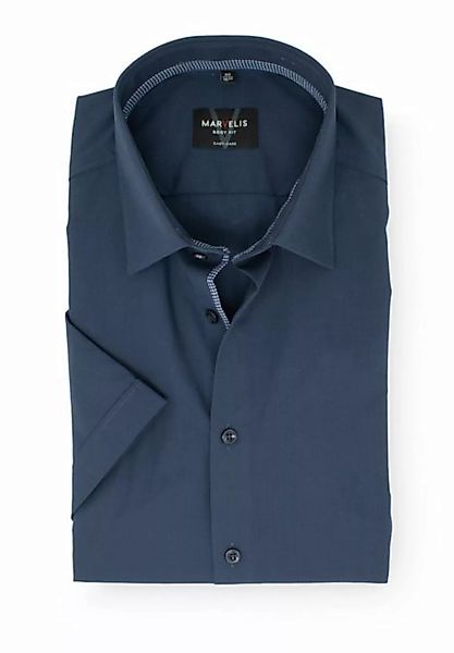 MARVELIS Kurzarmhemd Kurzarmhemd - Body Fit - Einfarbig - Bleu günstig online kaufen