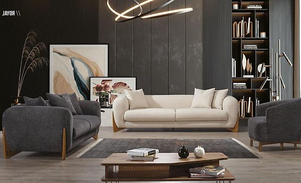 Xlmoebel Sofa Möbel-Sofagarnitur im italienischen Stil mit mehrfarbiger Tex günstig online kaufen