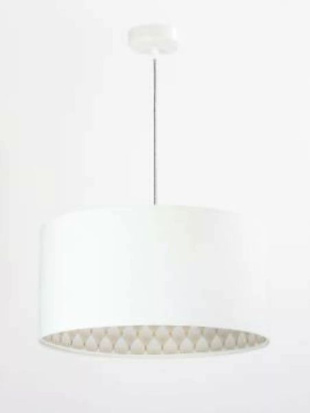 Pendelleuchte Weiß Beige Stoff Esszimmer Lampe günstig online kaufen