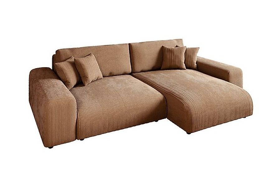 luma-home Ecksofa 21002, mit Schlaffunktion und Bettkasten 255x165 cm, Well günstig online kaufen