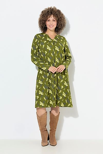 Ulla Popken Midikleid Jerseykleid Blüten A-Linie günstig online kaufen
