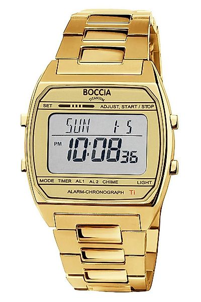 Boccia Digitaluhr in Unisexgröße Titan Goldfarben günstig online kaufen