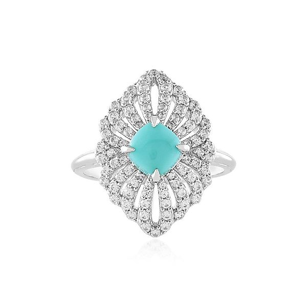 Cavill Silberring Türkis-Kabochon Silber Ring, USA, günstig online kaufen
