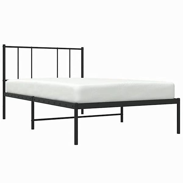 furnicato Bettgestell mit Kopfteil Metall Schwarz 90x200 cm (1-tlg) günstig online kaufen