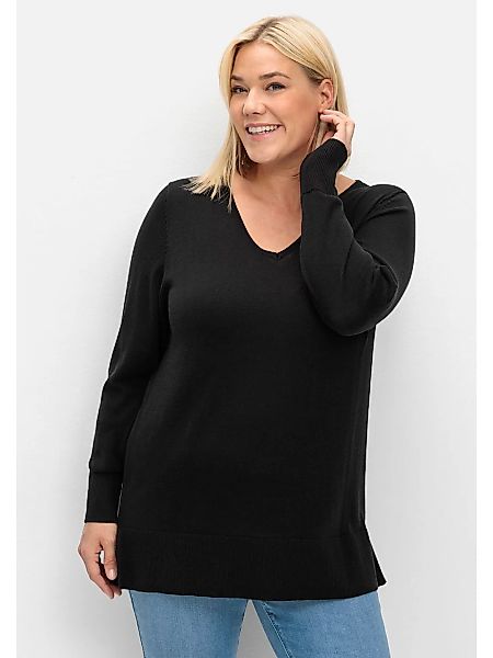 Sheego V-Ausschnitt-Pullover "Große Größen", aus leichtem Feinstrick günstig online kaufen