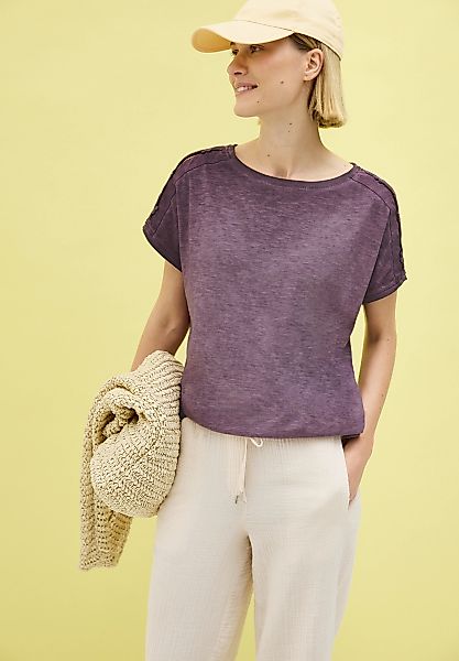 Cecil T-Shirt, mit Knopfdetails an der Schulter günstig online kaufen