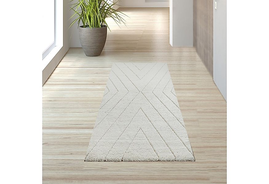 TeppichHome24 Teppich 3D-Teppich mit skandinavischem Flair in Weiß, Creme-b günstig online kaufen