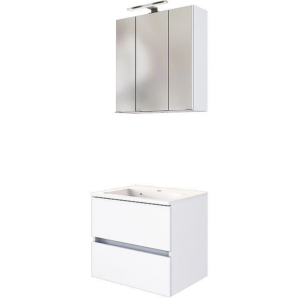 Held Möbel 2-tlg. Waschtisch-Set Verona 60 cm matt Weiß-Weiß günstig online kaufen