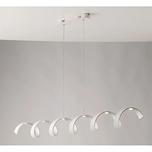 Luce Design LED-Pendelleuchte Helix Weiß-Silber 125 x 120 x 13,5 cm günstig online kaufen