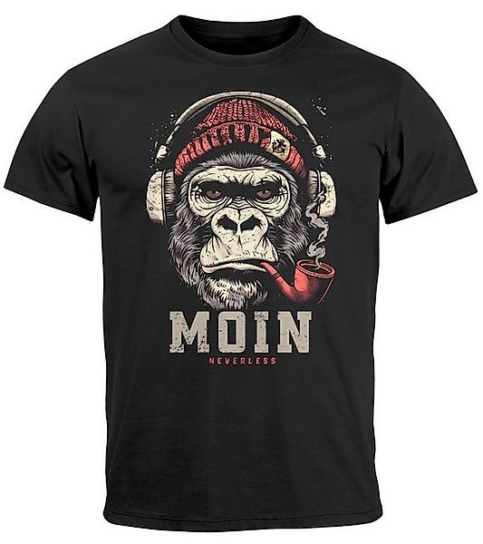 Neverless Print-Shirt Herren T-Shirt Moin Schriftzug günstig online kaufen