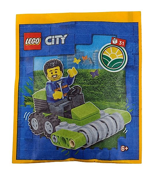 LEGO® LEGO Minifigur City Arbeiter Rasenmäher günstig online kaufen