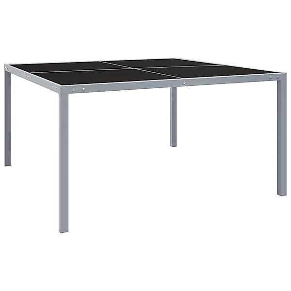 vidaXL Gartentisch 130x130x72 cm Grau Stahl und Glas 313086 günstig online kaufen