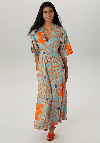 Aniston SELECTED Maxikleid mit weiten, 3/4-langen Ärmeln günstig online kaufen